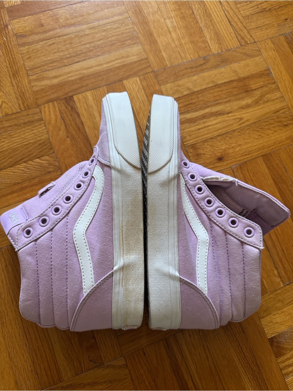 Vans women 7us High-Top Sneakers in Pastel Lavender with White Accents